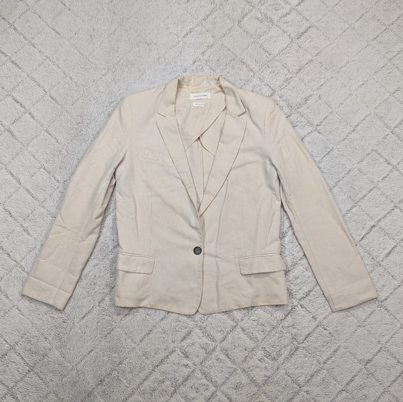 Isabel Marant Etoile Jacket Womens 40 White Cream Blazer Cotton Linen Work - Picture 1 of 12